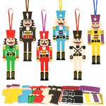 LAMEK 12 Pack Nutcracker Craft Kit for Kids Make You Own Foam Stickers Ornament DIY Christmas Arts and Crafts fo Chirstmas Party Supplies Xmas Tree Decoration