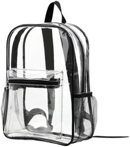 AIMALL Clear PVC Backpack Waterproof Transparent School Bag Large Capacity Travel Bookbag for Students and Outdoor Use 14.96in x 11.02in x 5.12in