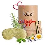 Kozi Warm & Cooling Herbal Aromatherapy Goggle Eye (Pillow) for Soothing Muscle Pain and Tension Relief Therapy in Grey Heather (Pear)