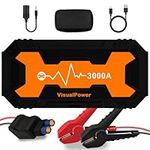 VisualPower 3000A Booster Jump Starter Car Battery Charger Can Start 10L RV 8L Gasoline Car Trucks/Motorcycles/SUVs/Boats/Tractors