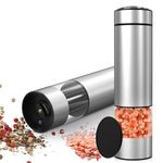 Electric Salt and Pepper Grinder Set Battery Operated Stainless Steel Salt Grinder Pepper Mill Electric Pepper Grinder Automatic Salt and Pepper Grinder Set with with Adjustable Coarseness