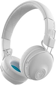 JLab Studio Wireless On-Ear Headphones, White, 30+ Hour Bluetooth 5 Playtime, EQ3 Sound, Ultra-Plush Faux Leather & Cloud Foam Cushions, Track and Volume Controls