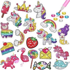 DIY Diamond Painting Craft Kits for Kids 19pcs, Cute Diamond Painting Stickers Kits for Kids,Diamond Craft Arts Set - Best Gifts for Children or Adult Beginners