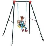 Outsunny Swing Set for Kids Outdoor Backyard, Baby Swing w/Adjustable Rope Heavy Duty A-Frame Stand for 3-8 Years Old Boys and Girls