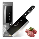 ZHANG XIAO QUAN SINCE 1628 Meat Cleaver, Stainless Steel Professional Chinese Chopper Knife for Meat Vegetable, all Black Chinese Chefs Knife with Ergonomic Handle Y