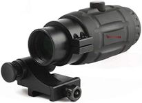 TAC Vector Optics Rubber Armored 3X Magnifier Holographic Red Dot Sight Scope Flip to Side QD Weaver Mount Color Black