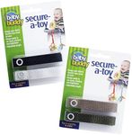 Baby Buddy 4-Count Secure-A-Toy Straps, Black/White/Tan/Olive, 4-Pack (Packaging May Vary)