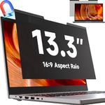 Magnetic Laptop Privacy Screen 13.3 inch for 16:9 Computer Monitor, 13" Removable Anti Blue Light Glare Filter Shield Compatible with Lenovo Hp Dell Acer Asus Thinkpad Envy Xps