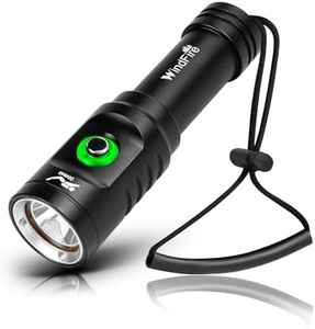 WINDFIRE 5000 Lumen Scuba Diving Flashlight Dive Torch Snorkeling Light Rechargeable, 3 Modes Underwater Waterproof LED Flashlight, Submersible Safety Lights with Battery and Charger for Diving
