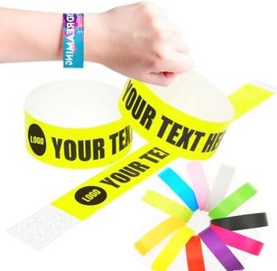 Custom Wristbands Personalized Party Wristbands for Events Disposable Paper-Like ID Bracelets with Image Logo Text for Concert Party Bar Exhibition - 1000 Count