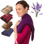 SunnyBay Lavender Microwave Heating Pad, Microwavable Heavy Weighted Full Body Moist Hot Pack and Washable Fleece Cover, 10x24 Inches, 4 lbs, Purple