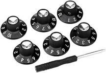 Musiclily Pro 1/4 Inch Universal Fitting Solid Knobs Guitar Amplifier Effect Pedal Skirted Amp Knobs, Black (Set of 6)