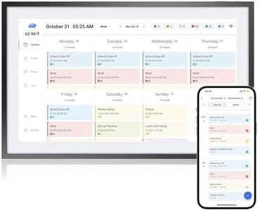 LOOFII 10.1 Inch Smart Digital Calendar Planner & Chore Chart, HD Interactive Touchscreen Display for Family Scheduling – Streamline Household Organization (Black White)