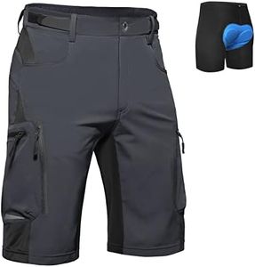 Ally Mens Mountain Bike Shorts 4D Padded Baggy Quick Dry Lightweight Bicycle Cycling Biking Bike Shorts(Dark Grey XL)