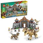 LEGO Jurassic Park Visitor Center: T. rex & Raptor Attack 76961 Buildable Dinosaur Toy; Gift for Teens and Kids Aged 12 and Up, Including a Dino Skeleton Figure, 6 Minifigures and More