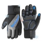toolant 100% Waterproof Work Gloves for Men, 3M Insulated Winter Gloves with Abrasion-Resistant Palm, −4℉ Cold Weather Protection, Touchscreen, Secure Cuff, Safey Work Gloves for Outdoor (Size L)