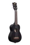 Kala Satin Mahogany Soprano Ukulele, Black (KA-15S-BLK)