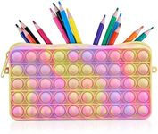 PLUSPOINT Pop It Pen Case Silicone Colorful Rectangle Push it Pop Bag Fidget Toys for Makeup Bag ,Stationery Organizer, Return Gifts for Classroom Rewards, Birthday Party Favor (POP IT Pouch)