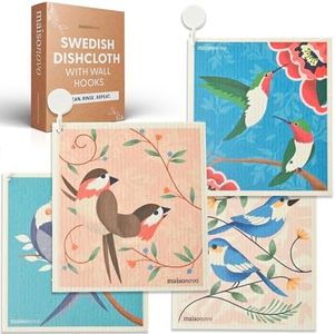 MAISONOVO Swedish Dishcloths for Kitchen | Fauna Collection x 4pcs