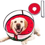 Inflatable Dog Cone Collar with Enhanced Anti-Licking, Soft Neck Donut for Dogs Cats, Recovery Pet Cone Collar After Surgery for Large Medium Small Dogs (Red, L)