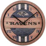 FOCO Baltimore Ravens NFL Barrel Wall Clock