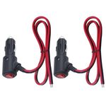 SPARKING 12Volt Replacement Cigarette Lighter Male Plug with On Off Switch - 2FT 12V Fused 15amp Cigarette Male Plug with 16gauge Leads, 12V DC Car Plug for Car Cooler,Cb Radio, Air Compressor[2PACK]