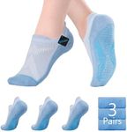 BRISIRA Coolmax Bamboo Viscose Pilates Socks with Grip Women Compression Non Slip Gripper Yoga Barre Ballet Seamless