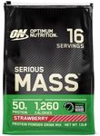 Optimum Nutrition Serious Mass Gainer Protein Powder, Strawberry, 12 Pound