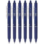 Pilot FriXion Ball Clicker Retractable Erasable Gel Pen, Fine Point, 0.7mm, Blue Ink, 6 Count