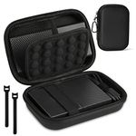 AMFUN External Hard Drive Case, Universal Cable Bag with Inner Compartments Mesh Pockets, Portable Organiser Bag for Electronics Accessories, Travel Bag Carrying Hard Drive Case (Black Velcro)