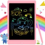 LCD Writing Tablet Drawing Board, Colorful Drawing Tablet Kids Tablets Doodle Board Writing Board for Kids and Adults at Home, School and Office with Lock Erase Button (Pink)