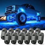 Honalia LED Rock Lights for Trucks 12 Pods, RGB Truck Rock Lights with Music Mode 180 LEDs, Underglow Lights for Trucks UTV ATV RZR Golf Cart