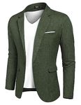 COOFANDY Suit Jackets Mens Casual Sport Coat Lightweight One Button Green Sport Coat Dark Green L