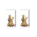 IHR Paper Pocket Handbag Tissues - Eddie in Love Wedding Rabbits