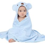 Hilmocho Baby Bath Towel with Hood Newborn Infant Toddler Ultra Soft Warm Coral Velvet Swimming Shower Pool Towel Blanket Bathrobe, 110x68CM