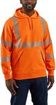 Carhartt Men's High Visibility Loose Fit Midweight Hooded Class 3 Hoodie, Brite Orange, Medium