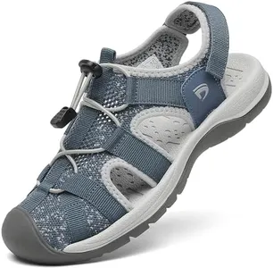 Dannto Women's Sport Sandals Close Toe Mesh Hiking Outdoor Athletic Casual Walking Sandals Water Shoes,Blue Grey,36,Size 6