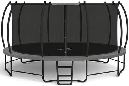 BCAN Trampoline 8FT 10FT 12FT 14FT 15FT 16FT Recreational Trampoline with Enclosure for Kids Adults, ASTM Approved, Outdoor Trampoline with Wind Stakes and Ladder for Kids Apex Series