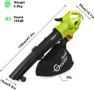GRANDMA SHARK 3-in-1 Leaf Blower Vacuum – 3000W, Large Bag, Green