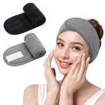 Spa Headband - 2 Pieces Facial Women Makeup Hairband Towel Cloth With Adjustable Magic Sticker For Washing Face Makeup