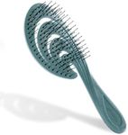 Ninabella Organic Detangling Hair Brush for Women, Men & Children - Does not Pull on Hair - Hair Straightening Brushes for Straight, Curly & Wet Hair - Unique Wave Hairbrush Teal