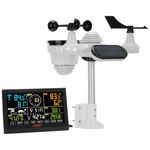 VEVOR 7-in-1 Solar-Powered Wireless Weather Station, 7.5" Color Display, Digital Home Weather Station Indoor Outdoor, with Sensor, for Forecast Data Temperature Humidity Wind Speed Direction Rain