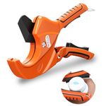 AIRAJ- PVC Pipe Cutter | Cuts up to 2-1/2" | Ratcheting PVC Cutter Tool | PEX Pipe Cutter | V Shaped SK5 Steel Blade | For cutting PVC CPVC PP PEX PE Plastic Pipes…