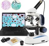 AmScope 40X-1000X Biology Science Metal Glass Student Microscope with 3MP Digital Camera