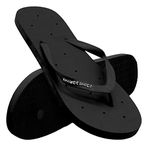 Shower Shoez Men's Non-Slip Gym Pool Dorm Water Sandals Flip Flops, Black, 10-11