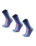 DANISH ENDURANCE 3 Pack Cushioned Running Socks for Long Distances, Crew Length, Anti-Blister for Men & Women