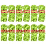 AKOLAFE 12 PCS Tent Guy Ropes, Reflective Green Tent Guide Rope Cord, 4M /13FT Tent Guy Ropes for Outdoor, Heavy Duty Camping Guy Lines, Guide Ropes for Camping, Gazebo, Awning & Tents