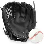 GROOFOO Kids Baseball Glove and Ball Set for Baseball, Softball Training, 9.5-10.5 INCH Fit 6 to 9 Years, Ideal Gift Set for The Beginning Youth Baseball Player - Right Hand Throw, Left Hand Glove