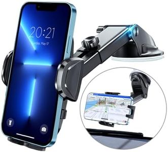 Hocerlu Porta Cellulare Auto - Super Forte Aspirazione, Tutto in Silicone Antiurto e Protezione, Vista Flessibile a 360° - Supporto Universale per Telefono Cruscotto Parabrezza