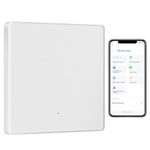 BSEED Smart Light Switches 1 Gang,Alexa Light Switch 1 Way/2 Way or Multi-Way Control by SmartLife APP,Work with Alexa and Google Home,Ultra-Thin,2.4GHz,White(Neutral Wire Required)
